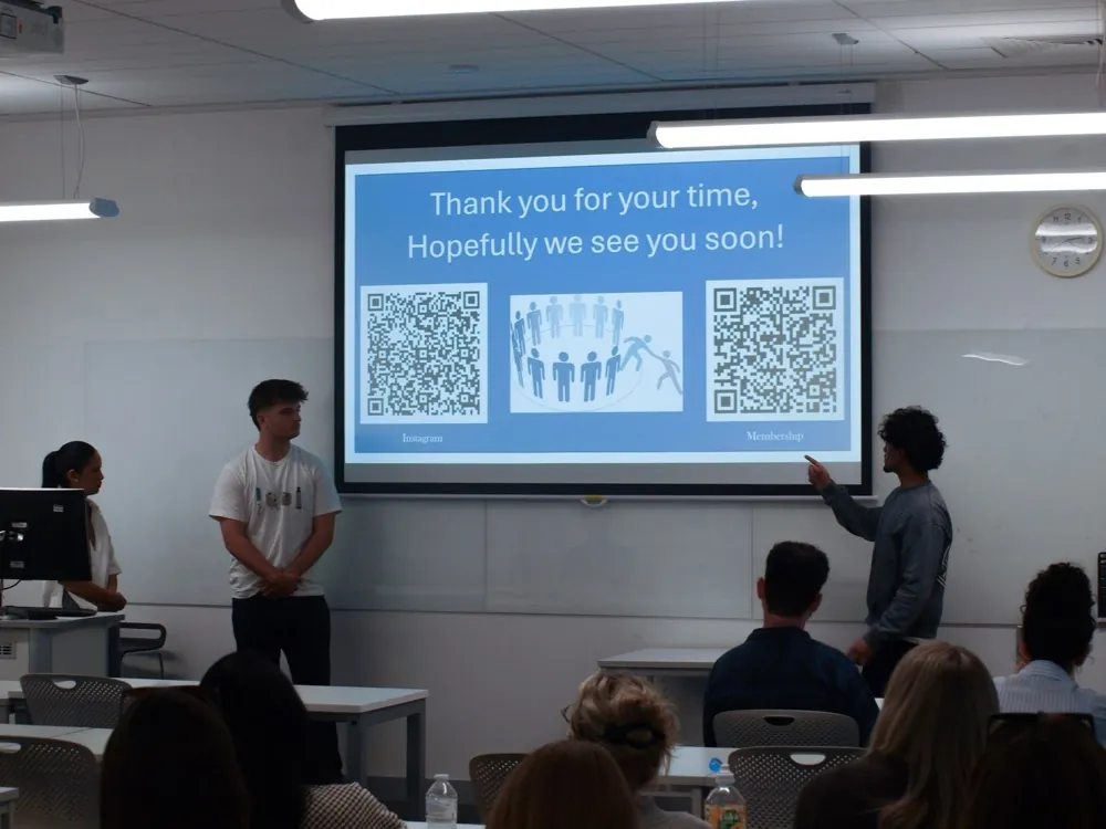 Presenting the Awesome Franks campaign and QR sign-up flow to the Northumbria Marketing Society committee